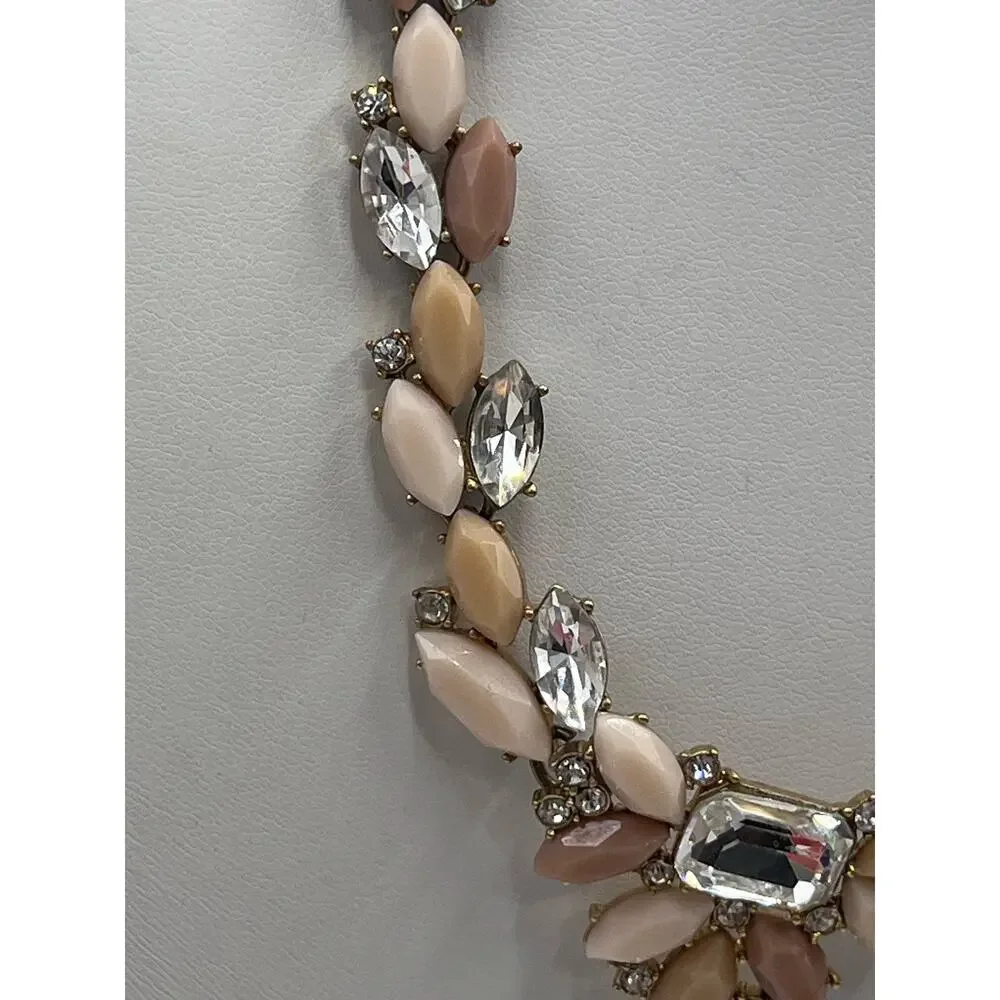 J.‎ Crew Pink, Beige, Blush Marquis Stones Crystals Pointed Vine Necklace
